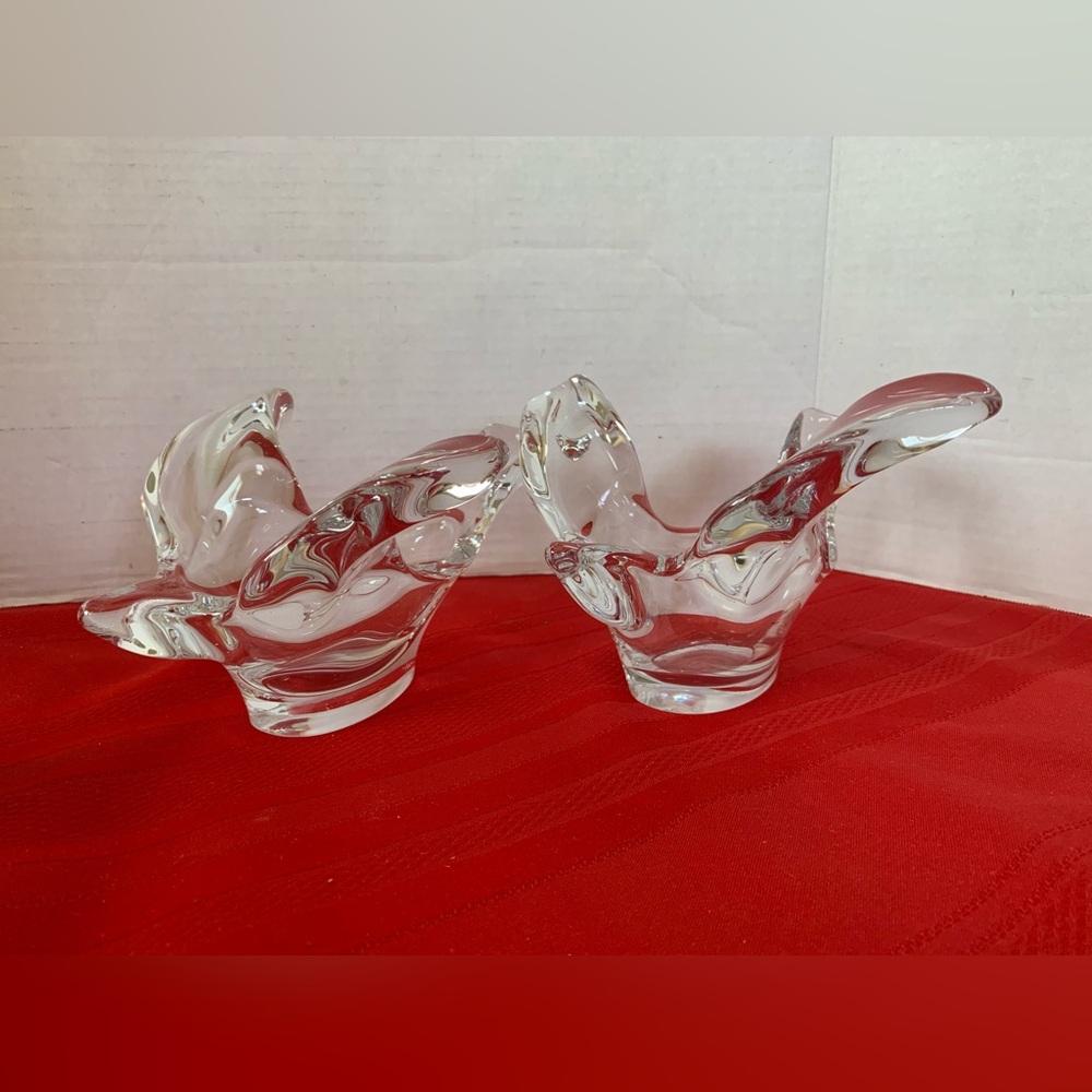 PRINCESS HOUSE Crystal Soaring Bird Candy Nut Snack Dish Set of 2